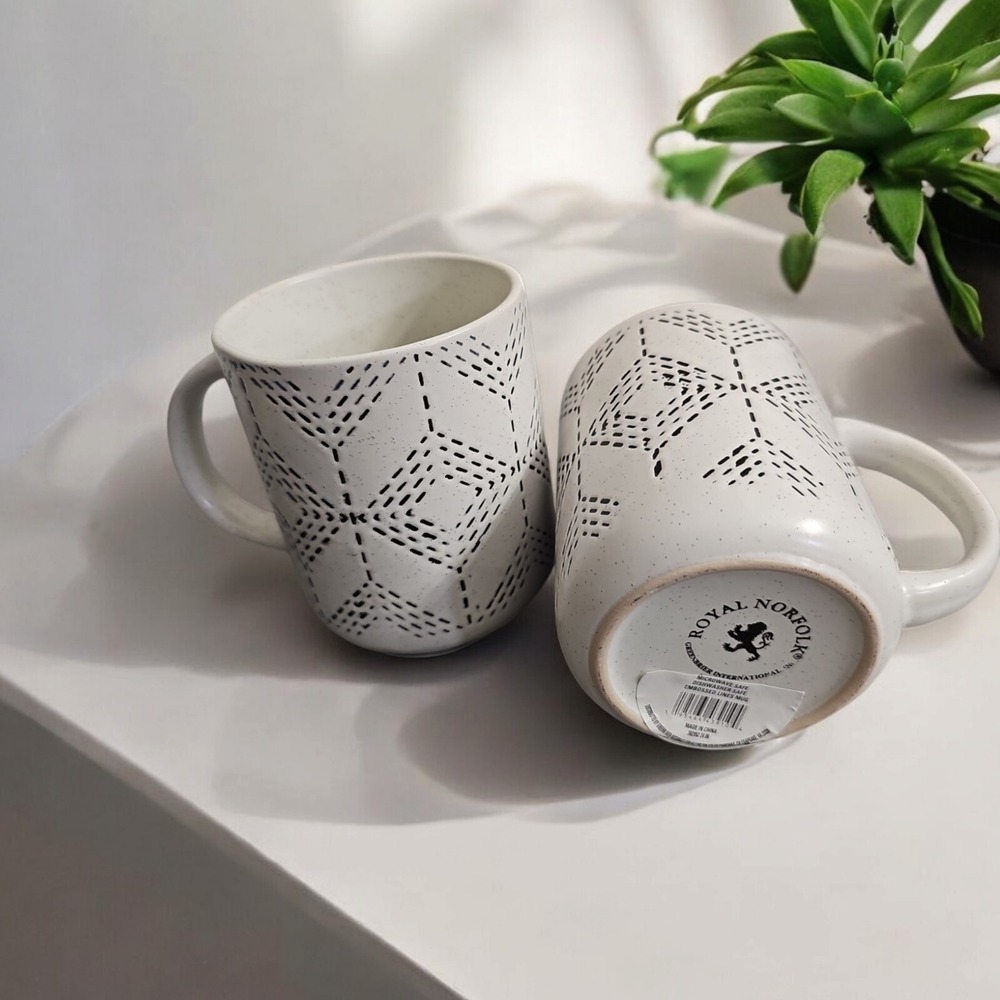 Royal Norfolk Stoneware Design Mug 16 oz. 2Pcs‎ Set